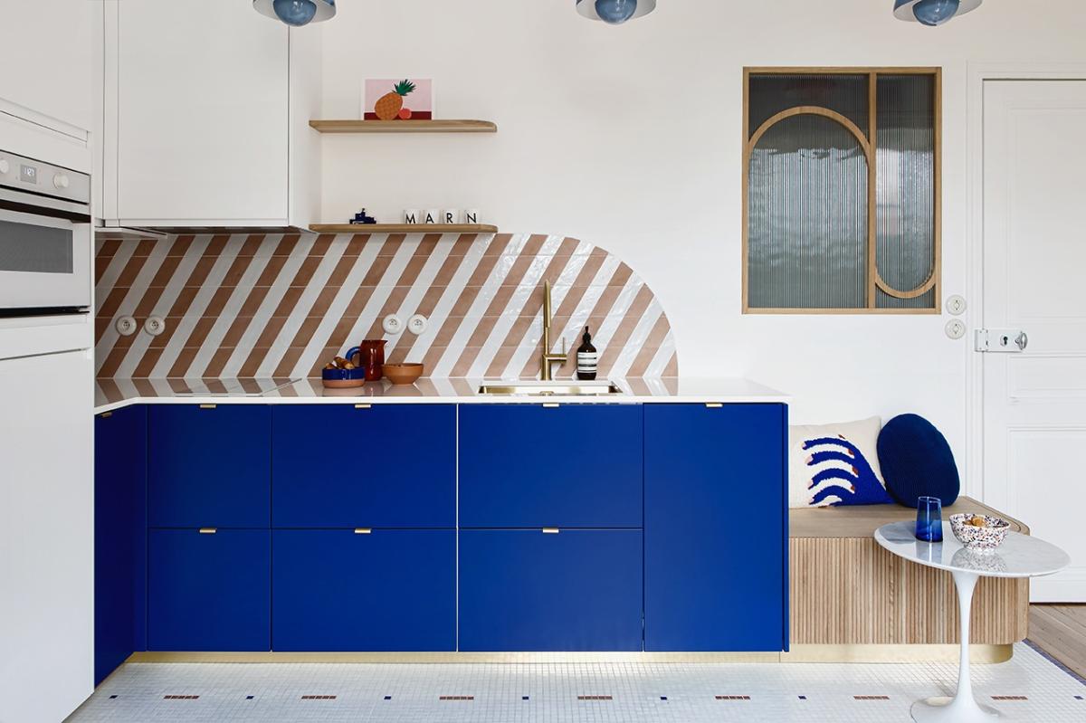 Keuken in Klein blauw
